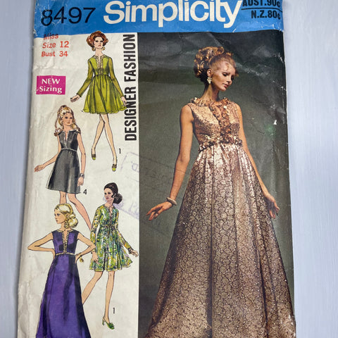 1970 Vintage Pattern - Simplicity 8497 Size 12