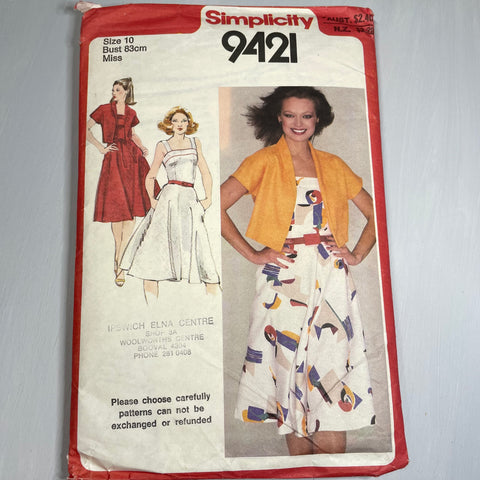 1980 Vintage Pattern - Simplicity 9421 Size 10