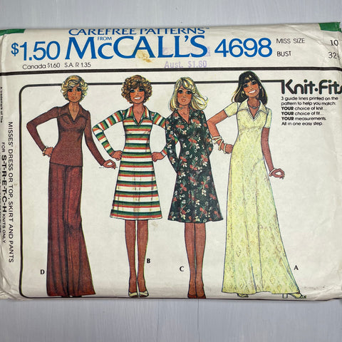 1975 Vintage Pattern - McCall’s 4698 Size 10