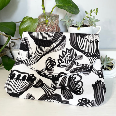 Black and White Floral Clutch