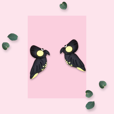 Yellowtail Black Cockatoo Studs