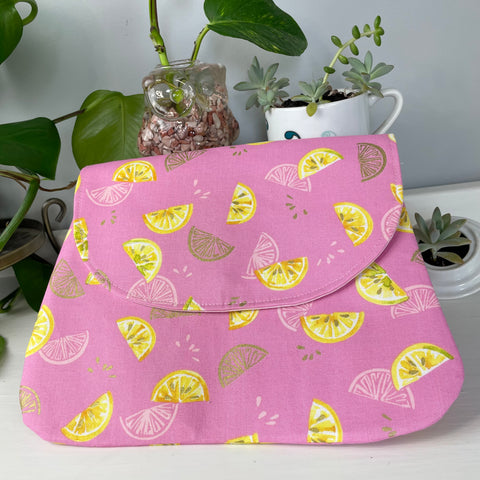 Pink with Lemon Slices Clutch